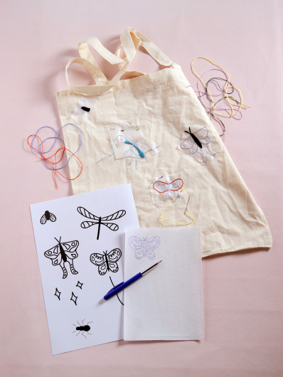 Insekten Stoffbeutel - Stick-Set