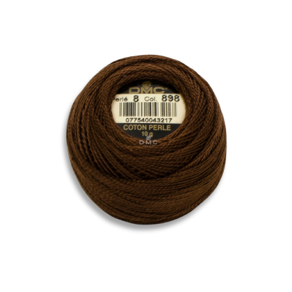 DMC Pearl Cotton art. 116/8, 898 very dark coffee brown