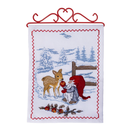 Wichtel mit Rehkitz - Wanddekoration