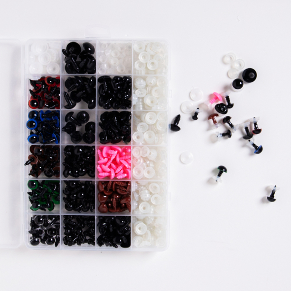 280 Augen und Nasen für Häkel-/Strickfiguren (560 Einzelteile)