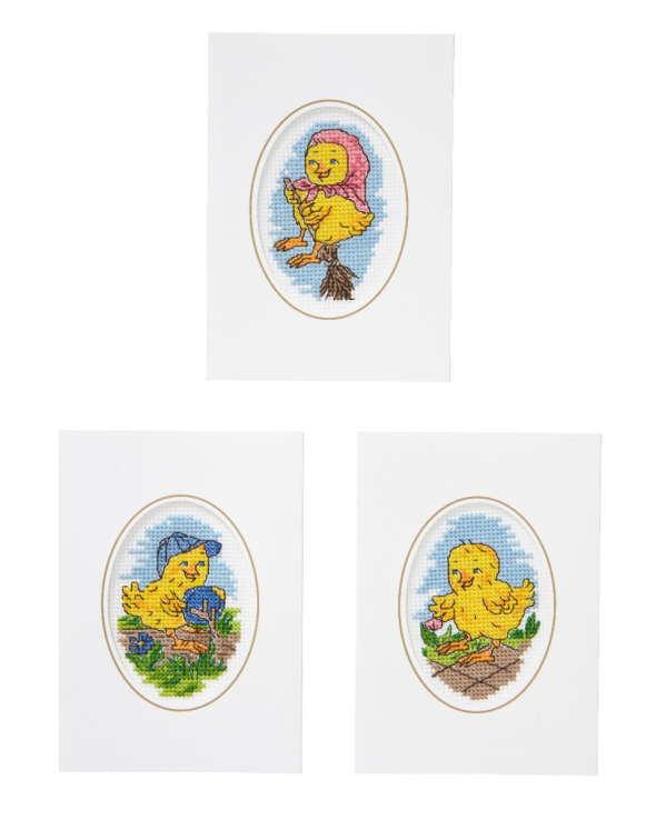 Niedliche Kücken - 3er Set Karten