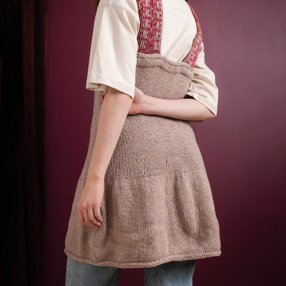 Salerno - Kleid mit mehrfarbig gestrickten Schulterträgern