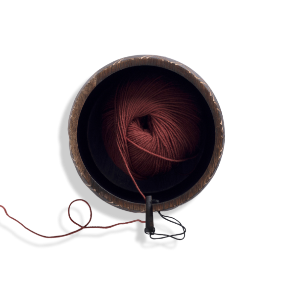 Garnschale - Holz mit Blattmuster