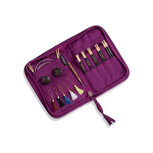 Ebony Grace - Set mit kurzen Nadelspitzen (5 Paar, 10 cm) und Zubehör