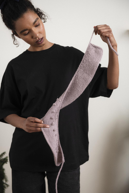 Aspudden - Kragen mit Popcorn- und Lochmuster