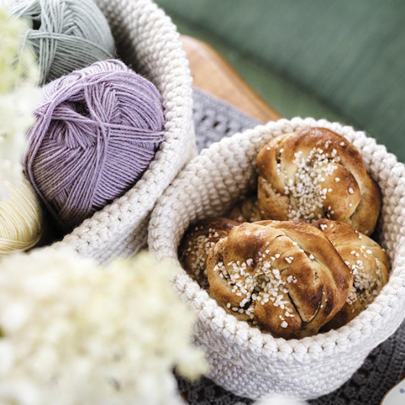 Vanilj - gehäkelter Korb