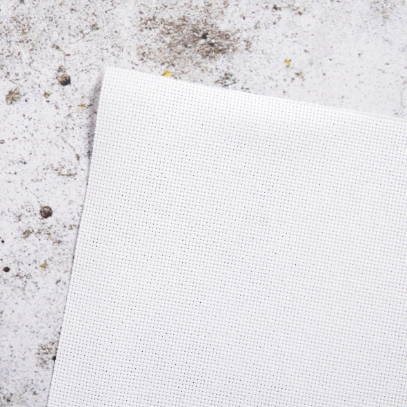 Stickstoff 18ct Aida 7 Stiche/cm - 110 x 100 cm Weiß